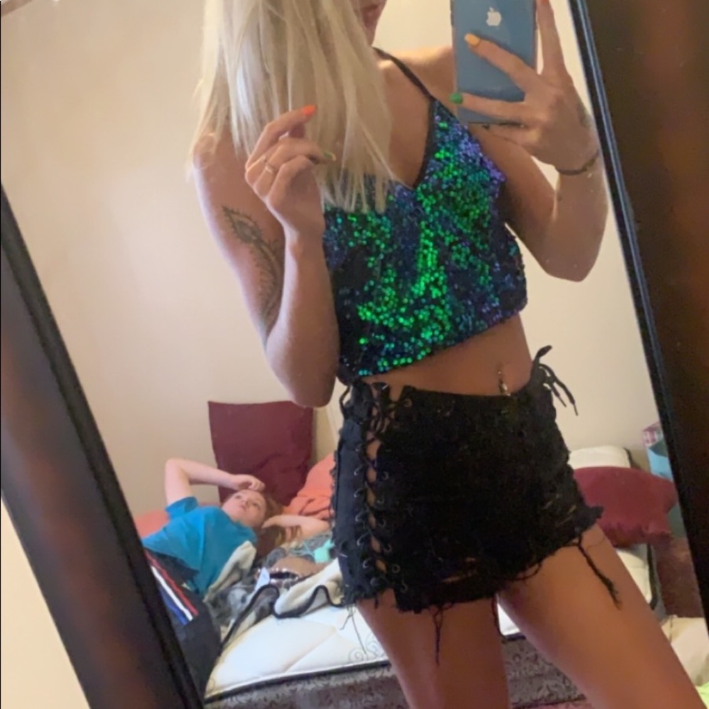 Sequin crop top